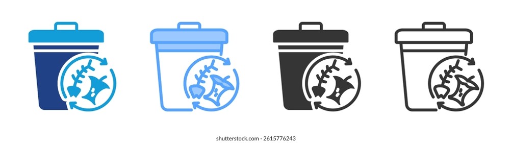 Organic Waste icon set multiple style collection