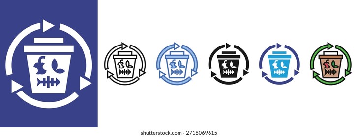 Conjunto de iconos de residuos orgánicos colección de estilo múltiple
          