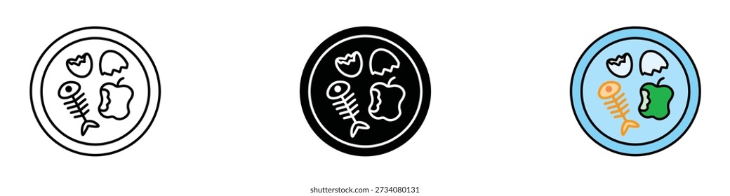 Organic waste icon vector. Compostable kitchen waste symbol. vector illustration.