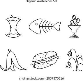 Organic waste line icon. Trash sorting linear style sign for mobile concept and web design. Food waste outline vector icon. Symbol, logo illustration.