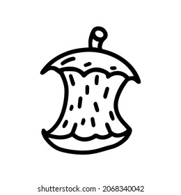 ícono simple del doodle de la línea de residuos orgánicos