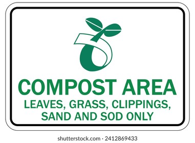 Organic waste recycle compost sign and labels