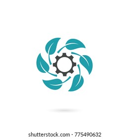 organic waste recycling system logo icon