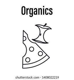 Organic waste sorting icon in linear style. Simple vector illustration isolated on white background.