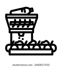 organic waste sorting line icon vector. organic waste sorting sign. isolated contour symbol black illustration