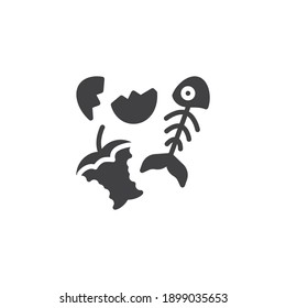 Organic waste vector icon. Trash sorting filled flat sign for mobile concept and web design. Food waste glyph icon. Symbol, logo illustration. Vector graphics