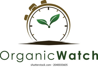 Organic Watch Logo Design Vector