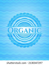 Organic water emblem. Vector Illustration. Detailed. 