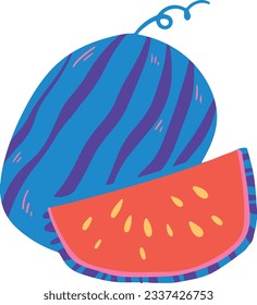 Organic Watermelon Hand Drawn Illustration