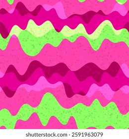 Organic wave fluid vector seamless pattern. Wavy flowing stripes texture. Cisual illusion curvature motion effect. Colorful textile print design. Wave flow splash fluid shapes swatch.