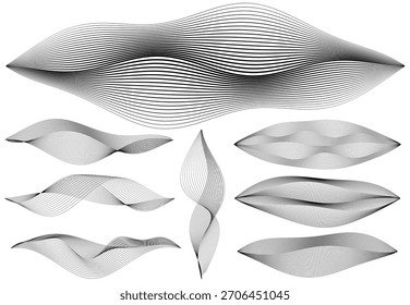 Linhas de ondas orgânicas inspiradas pelo movimento dos oceanos, marés e fluxo subaquático. Ótimo para projetos com temas marinhos, marca de água, visuais de spa, embalagens, fundos calmos e ilustrações marinhas
