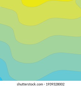 Organic wave shapes.Blended gradient background illustration with lines. Vector abstract.green yellow blue color.
