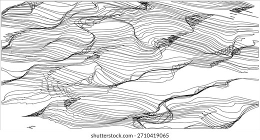 Organic Wavy Line Kunstmuster Simulation abstrakter Fingerabdruck oder topographische Karte