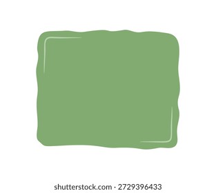 Marco de rectángulo ondulado orgánico en estilo dibujado a mano forma una Plantilla suave. Fondo de caja verde con forma sutil y espacio para texto, ideal para el diseño de tarjetas mínimas o uso de Plantilla creativa.