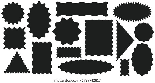  Marco de rectángulo ondulado orgánico con bordes irregulares dibujados a mano. Marco ondulado dibujado a mano con bordes orgánicos que fluyen. Diseño de bordes ondulados para diseños de texto creativos, Anuncios y composiciones gráficas modernas