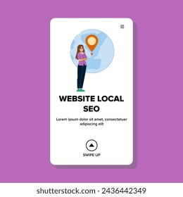 organic website local seo vector. desktop ecommerce, search traffic, agency digital organic website local seo web flat cartoon illustration