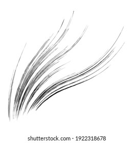 Organic weed, grass like curvy, wavy lines