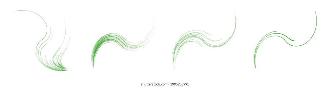 Organic weed, grass like curvy, wavy lines