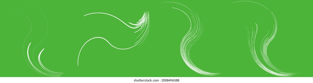 Organic weed, grass like curvy, wavy lines