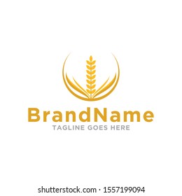 Organic wheat agriculture logo icon. Simple design on white background.