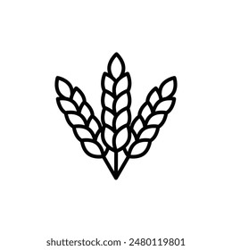 Organic Wheat Icon for Agricultural Products