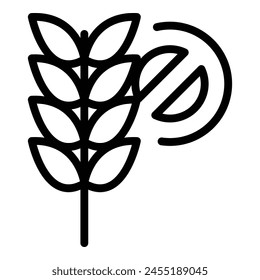Organic wheat icon outline vector. Gluten free. Dairy grain