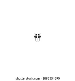 organic wheat logo icon design with simple style and white background