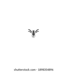 organic wheat logo icon design with simple style and white background