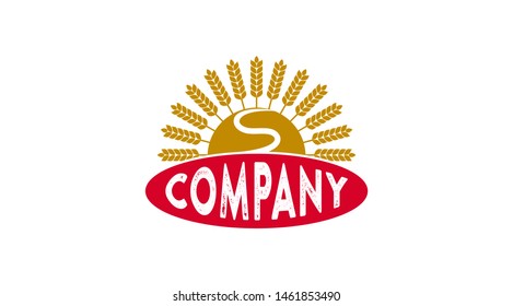 Organic wheat logo icon vector
