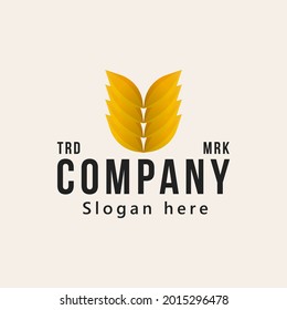 organic wheat logo icon vector illustration