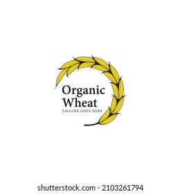 organic wheat logo icon vector.