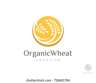 organic wheat logo icon vector  