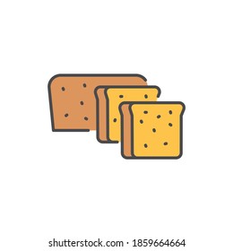 Organic whole grain rye bread color line icon. Pictogram for web page, mobile app, promo.