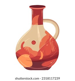 Organic wine bottle, gourmet cooking ingredient icon isolated