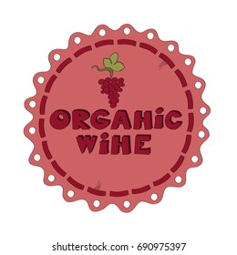 Organic wine vector badge 