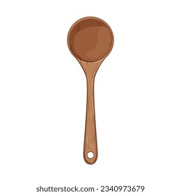 organic wooden spoon cartoon. top ladle, kitchenware utensil, handle natural organic wooden spoon sign. isolated symbol vector illustration