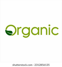 Organic word design with leaf symbol on letter O.