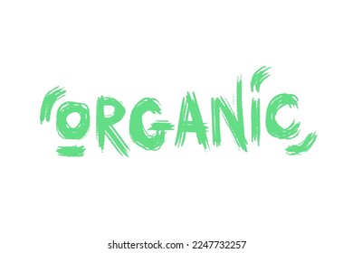 Organic word typography styled to look like drawn green grass. Vector design can be used for posters, leaflets, websites, mobile application or hoardings.