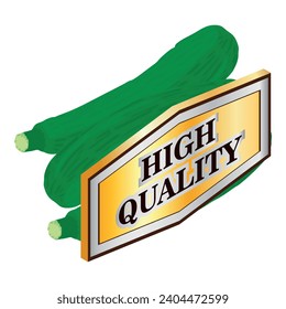 Organic zucchini icon isometric vector. Fresh zucchini and high quality sign. Quality concept, food, organic product