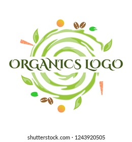 Organics logo vector, spiral art designs with nature theme