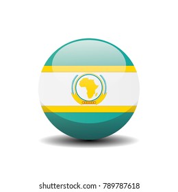 Organisation Of African Unity Circle Button Flag Background Texture. Vector Illustration.