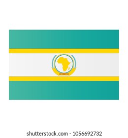 Organisation Of African Unity Flag On White Background Texture. Vector Illustration State Symbol.