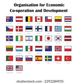 Organisation for Economic Cooperation and Development (OECD) flags members