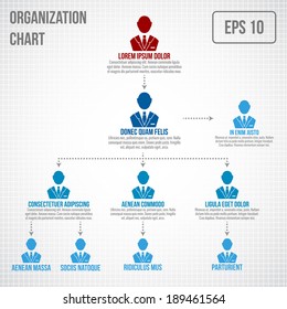 Organisational chart infographic business hierarchy boss to employee structure vector illustration