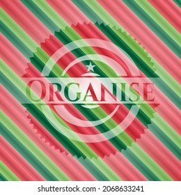 Organise christmas badge background. Vector Illustration. Detailed. 