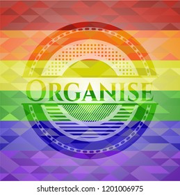 Organise lgbt colors emblem 