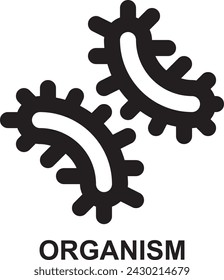 organism, micro organism, cell, bacteria, biology, life outline icon for web mobile app presentation printing