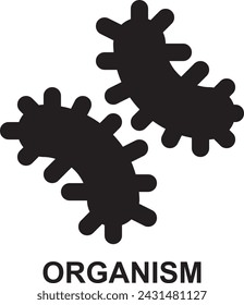 organism, micro organism, cell, bacteria, biology, life  expanded solid glyph icon for web mobile app presentation printing