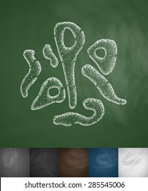 organisms icon. Hand drawn vector illustration. Chalkboard Design