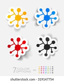 organisms paper sticker with shadow. Vector illustration